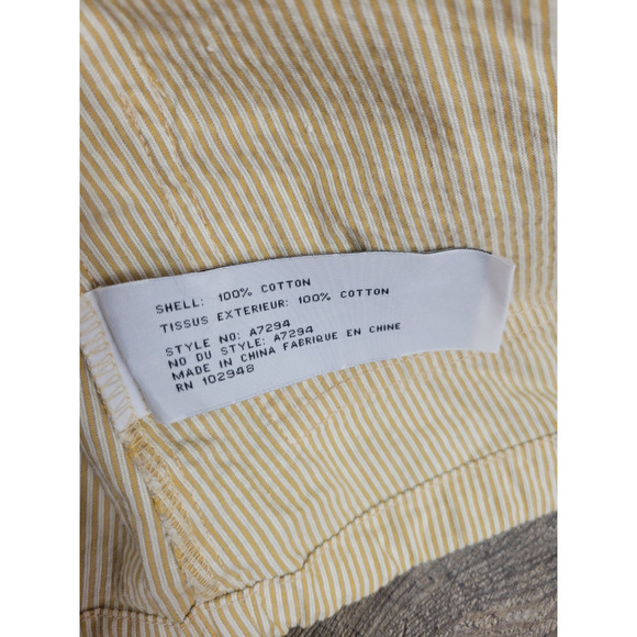 Anthropologie Tulle NWT Jacket Crop M Seersucker Yellow White 3/4 Sleeve Stripes - Picture 4 of 6